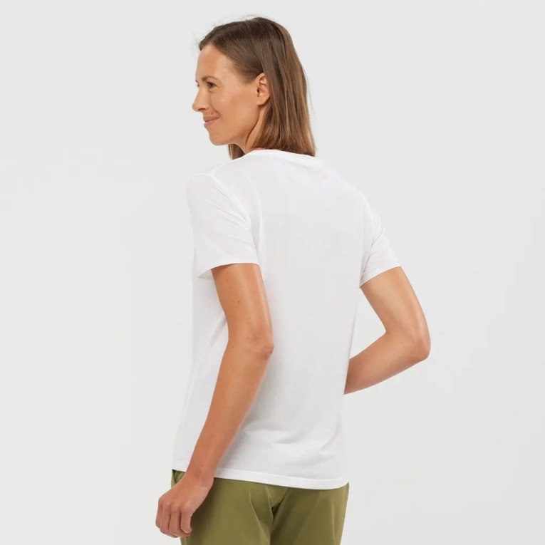 Camiseta Salomon Essential Tencel Curta Sleeve Feminino Branco | PT K01542